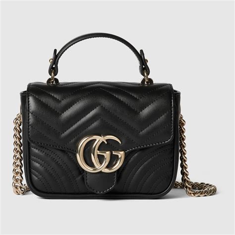 gucci marmont 保養|黑色皮革GG Marmont迷你袋 .